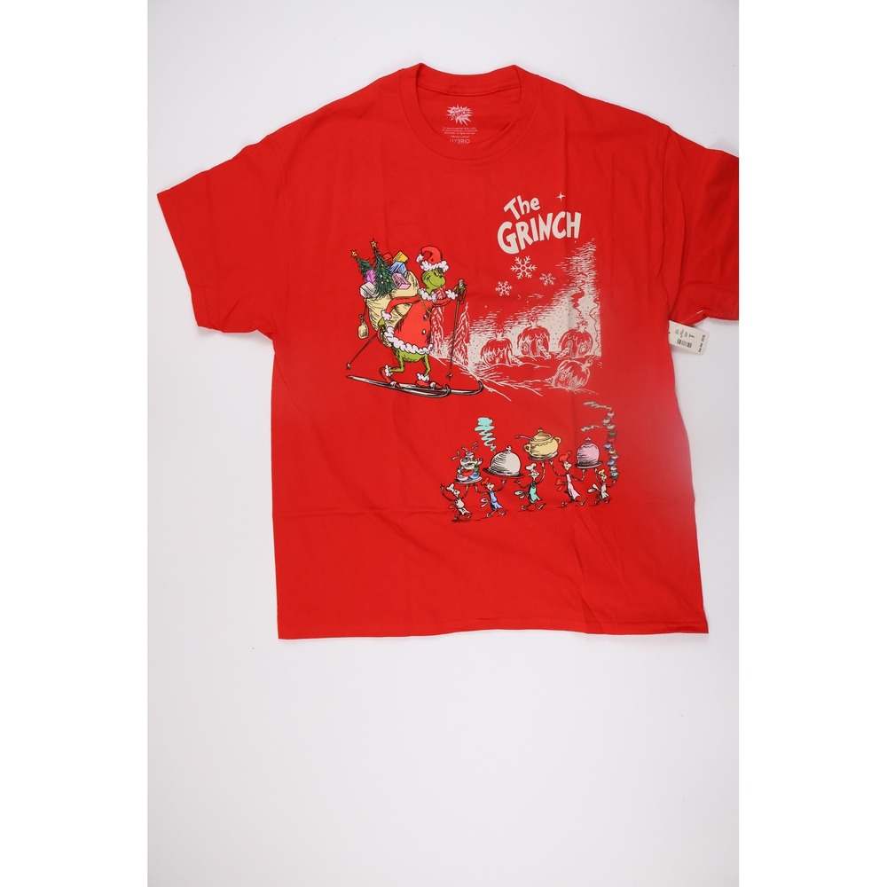 Dr Seuss T Shirt The Grinch Whoville Red Graphic XL NWT